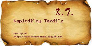 Kapitány Teréz névjegykártya